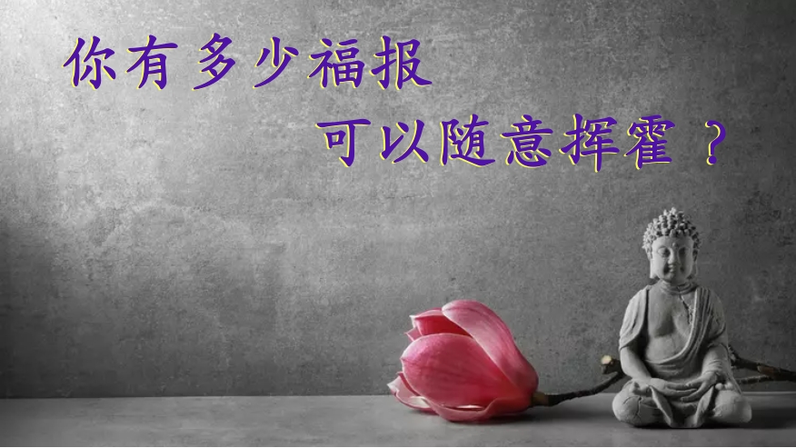 你有多少福报可以随意挥霍? 你有多少福报可以随意挥霍?