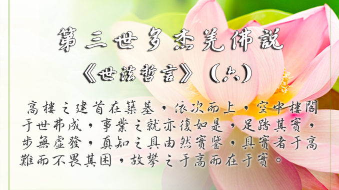 第三世多杰羌佛說《世法哲言》（六）