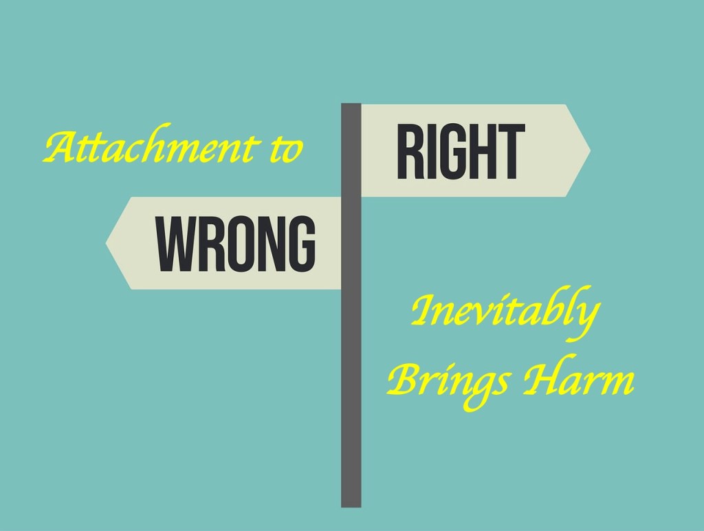 Attachment to Right and Wrong Inevitably Brings Harm
